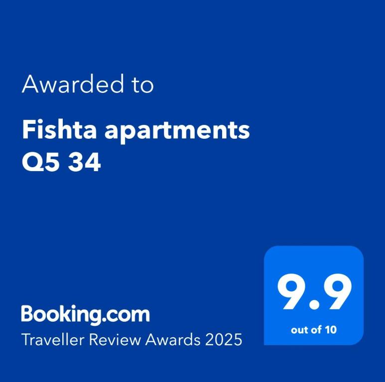 Certifikát, hodnocení, plakát nebo jiný dokument vystavený v ubytování Fishta apartments Q5 34