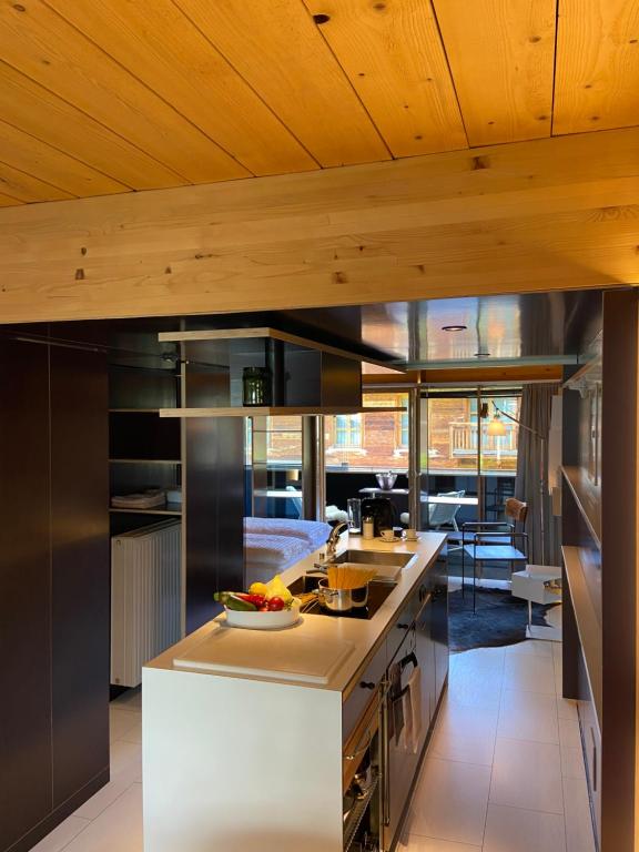 Kuchyň nebo kuchyňský kout v ubytování Kar Design Appartements