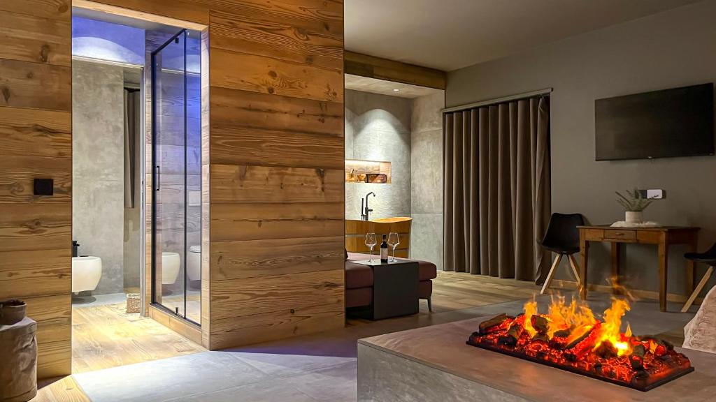 TV a/nebo společenská místnost v ubytování Agarthi Suites - Valtellina