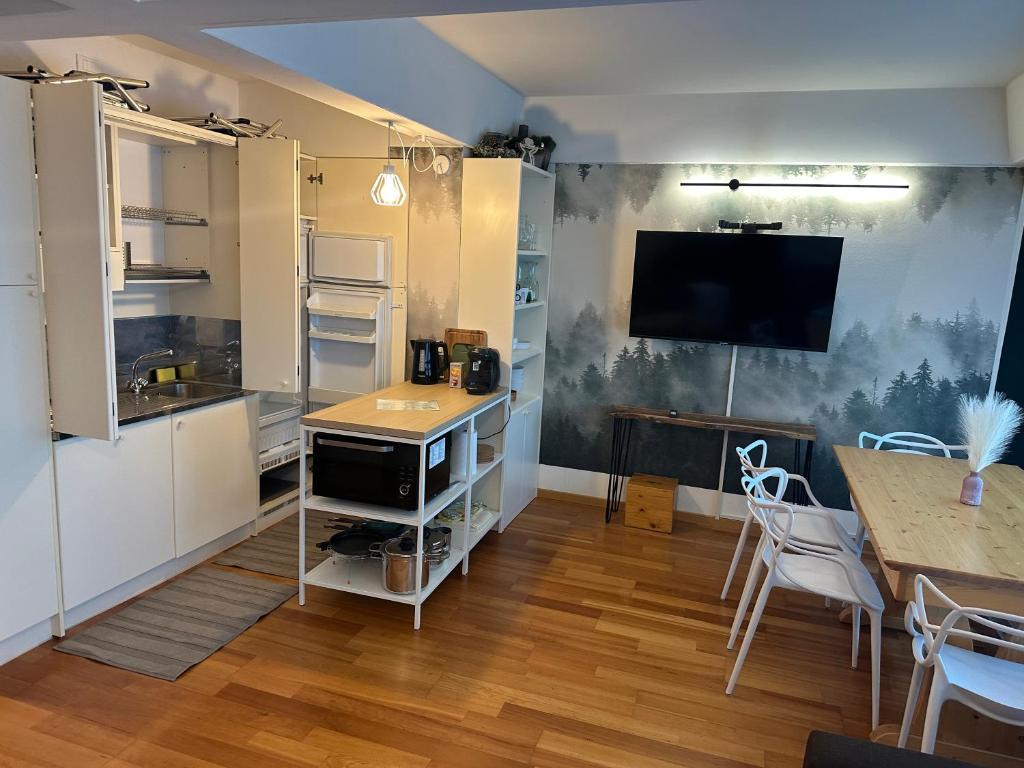 Kuchyň nebo kuchyňský kout v ubytování Appartamenti Vacanze Casa -Residence Albare - check in Vacanze Casa - Marilleva 900