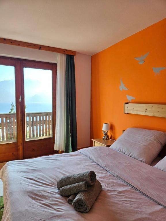 Postel nebo postele na pokoji v ubytování Pension Sonnhof Attersee