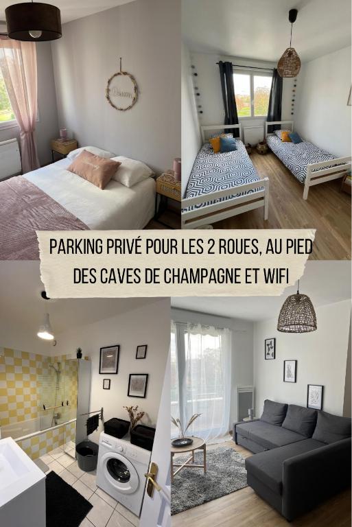 - une chambre et un salon dans l'établissement Maola, calme et central, à Reims