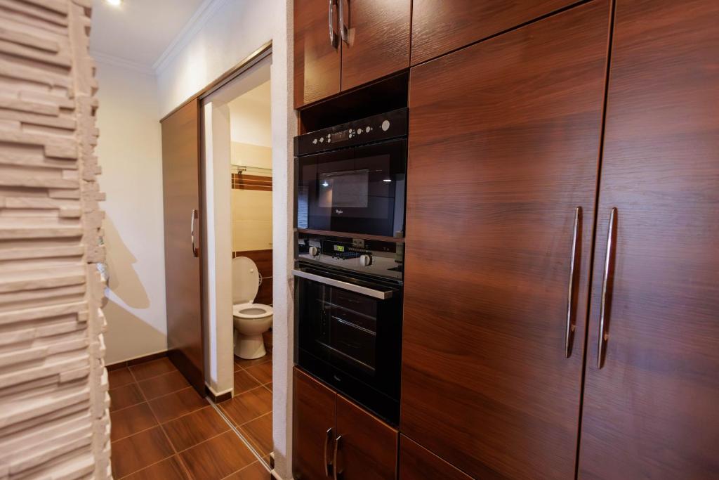 Kuchyň nebo kuchyňský kout v ubytování Útulný apartmán v centre mesta