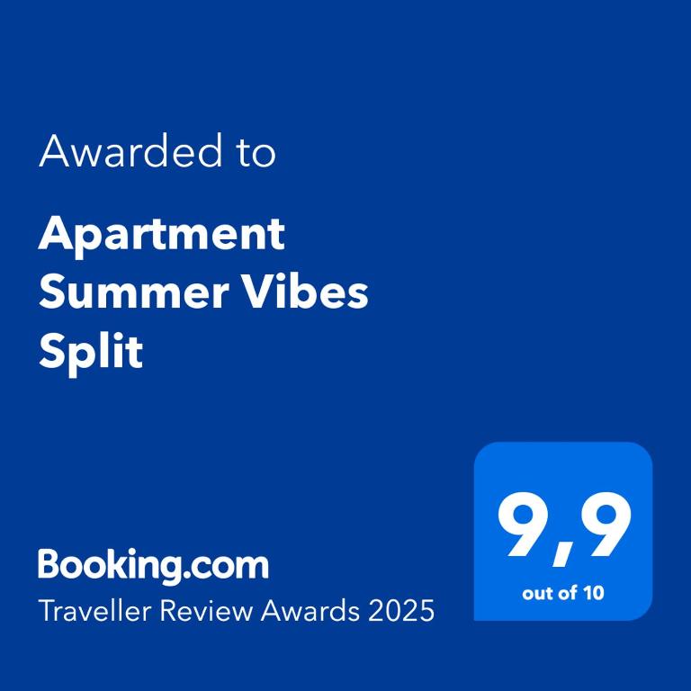 Um certificado, prémio, placa ou documento mostrado em Apartment Summer Vibes Split