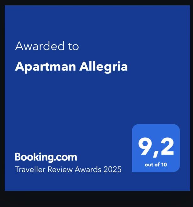 Certifikát, ocenenie alebo iný dokument vystavený v ubytovaní Apartman Allegria