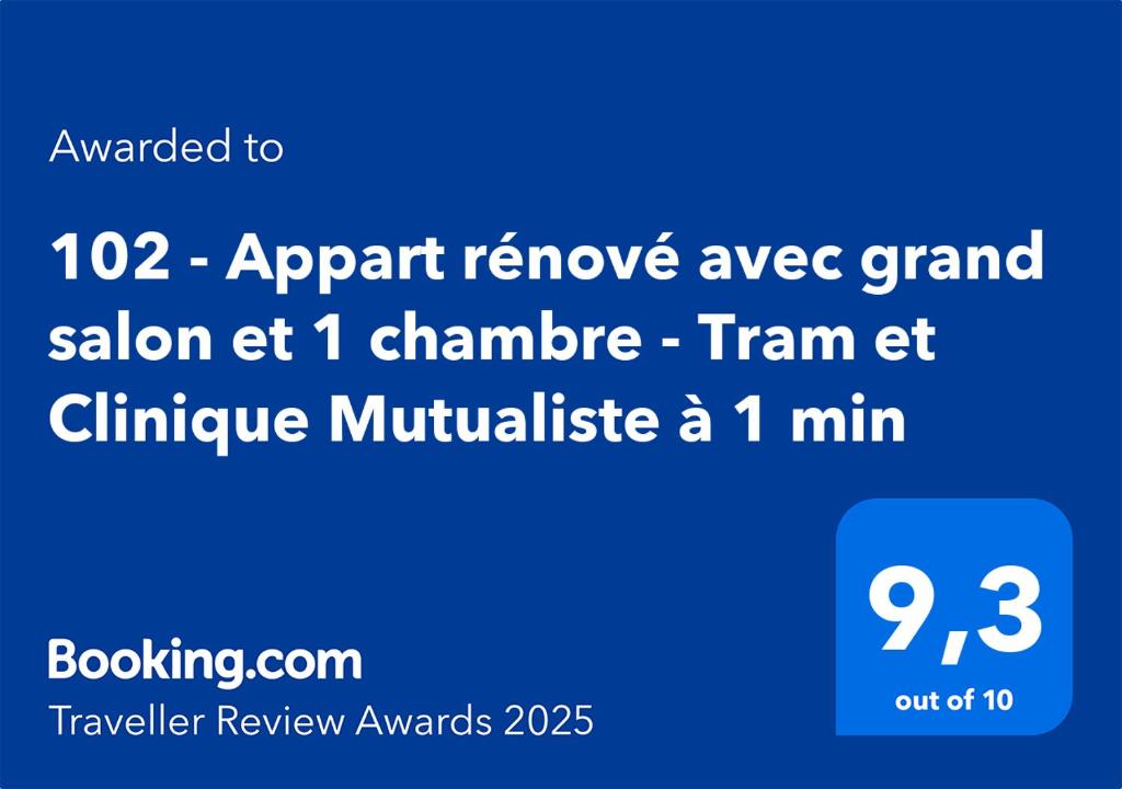 a screenshot of a phone with the text approved to aprari remove axe grand at 102 - Appart rénové avec grand salon et 1 chambre - Tram et Clinique Mutualiste à 1 min in Grenoble