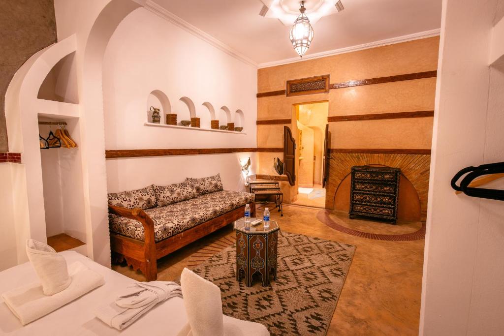 Posezení v ubytování Riad Aicha Marrakech