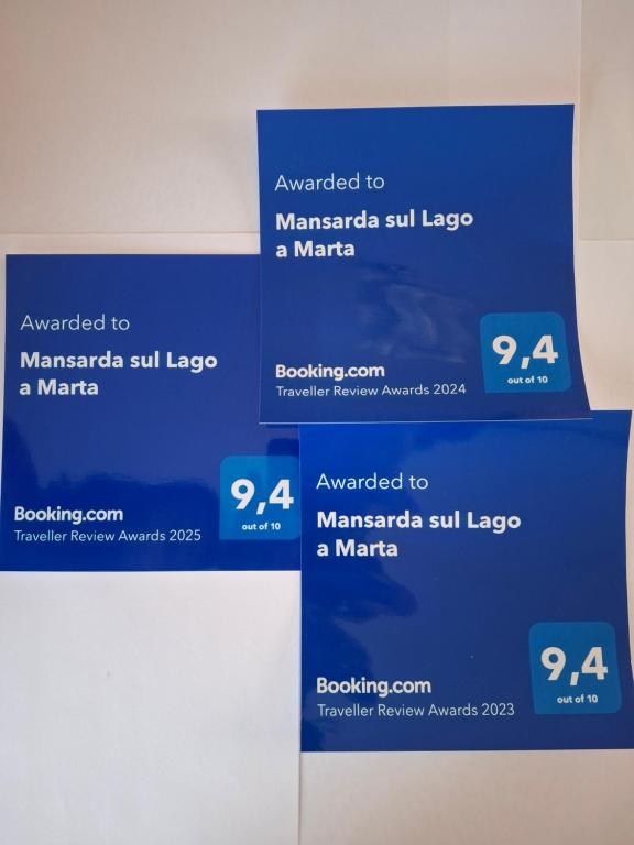 Certifikát, hodnocení, plakát nebo jiný dokument vystavený v ubytování Mansarda sul Lago a Marta