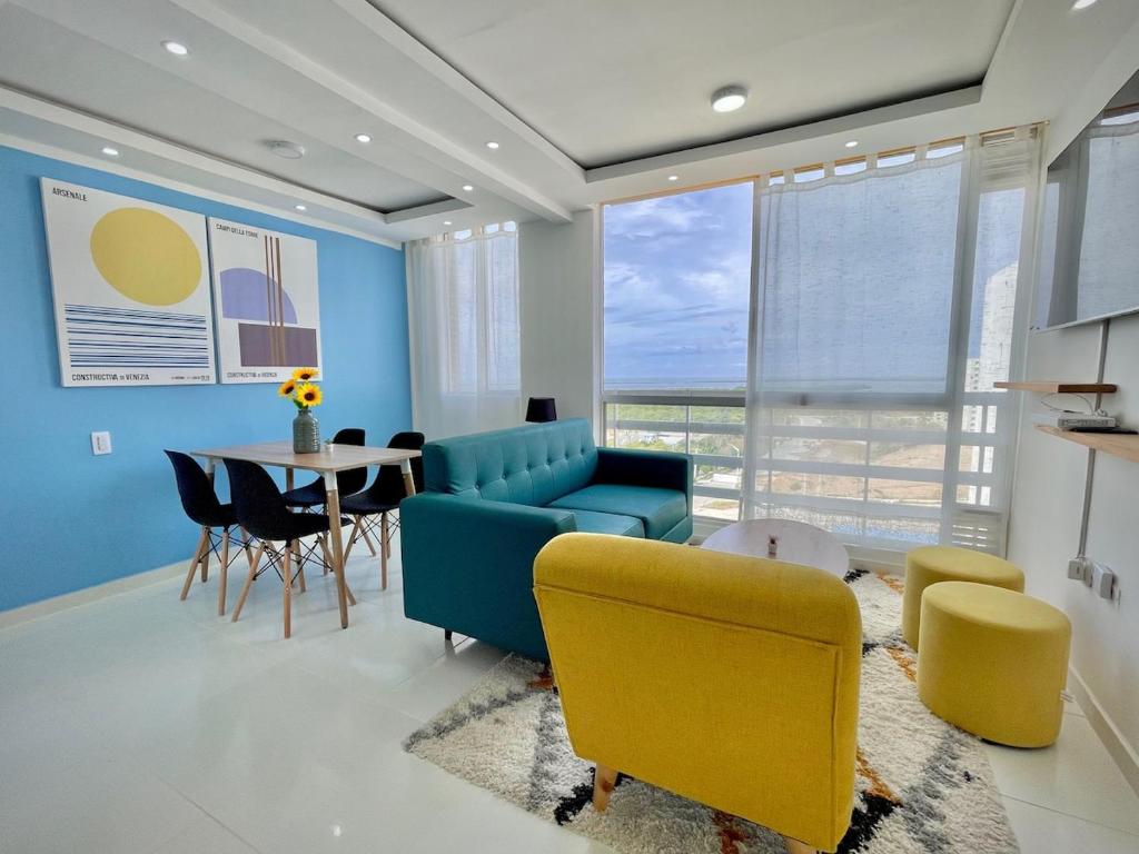Posezení v ubytování Apartamento con vista única cerca de la Uninorte