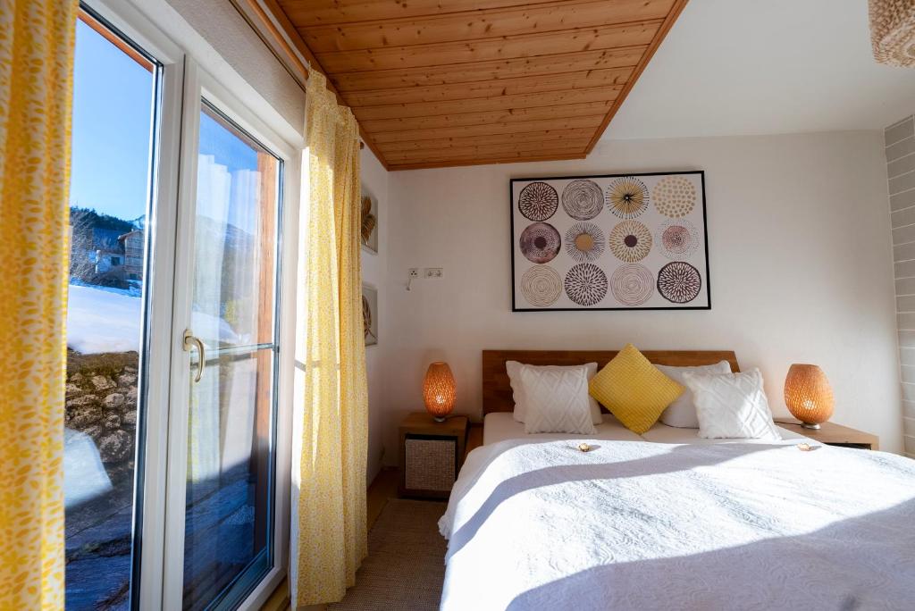 Postel nebo postele na pokoji v ubytování Haus Frey
