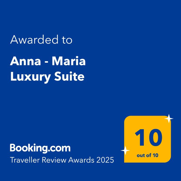 Certifikát, hodnocení, plakát nebo jiný dokument vystavený v ubytování Anna - Maria Luxury Suite