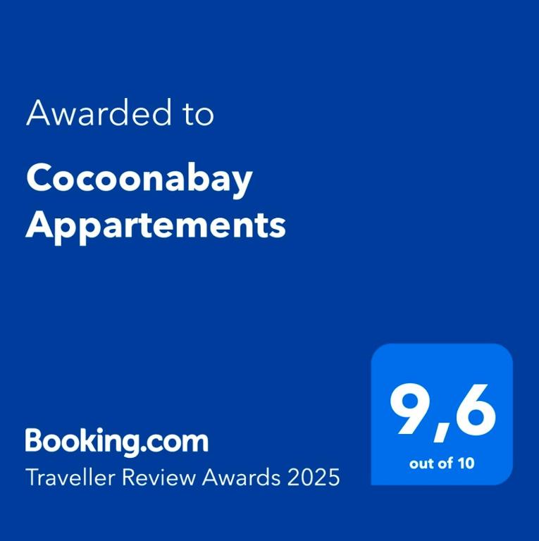 Certifikát, hodnocení, plakát nebo jiný dokument vystavený v ubytování Cocoonabay Appartements