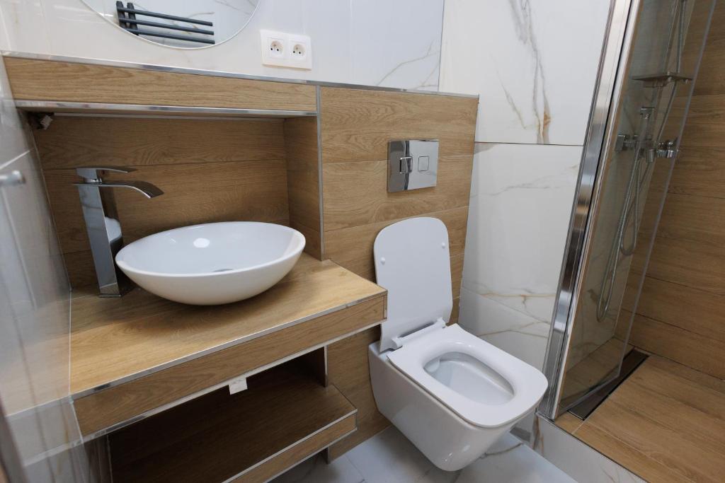 Koupelna v ubytování Moderný apartmán v srdci Martina