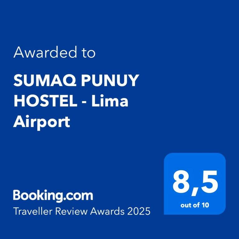 Certifikát, hodnocení, plakát nebo jiný dokument vystavený v ubytování SUMAQ PUNUY HOSTEL - Lima Airport