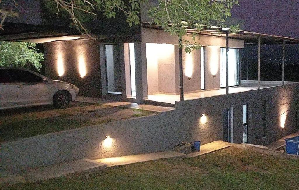 Bygningen som feriehuset ligger i