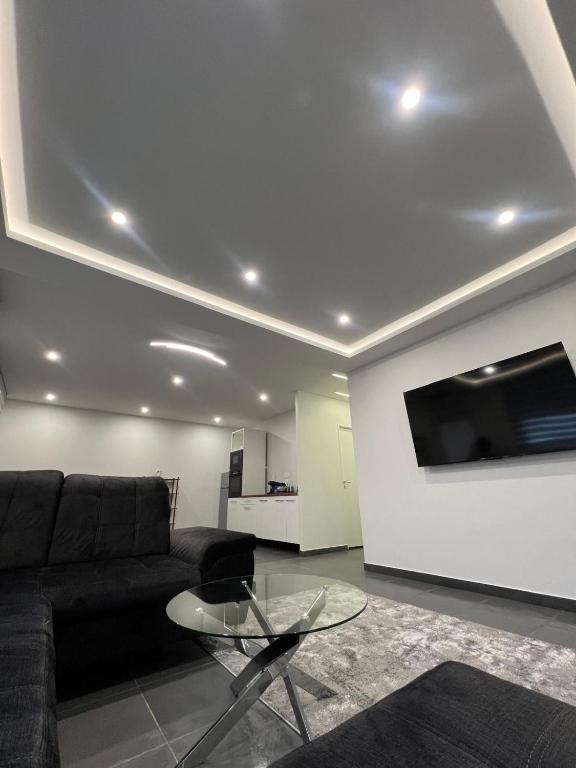 TV a/nebo společenská místnost v ubytování Spacious and modern loft with Balneo space