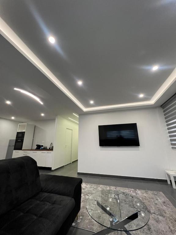 TV a/nebo společenská místnost v ubytování Spacious and modern loft with Balneo space