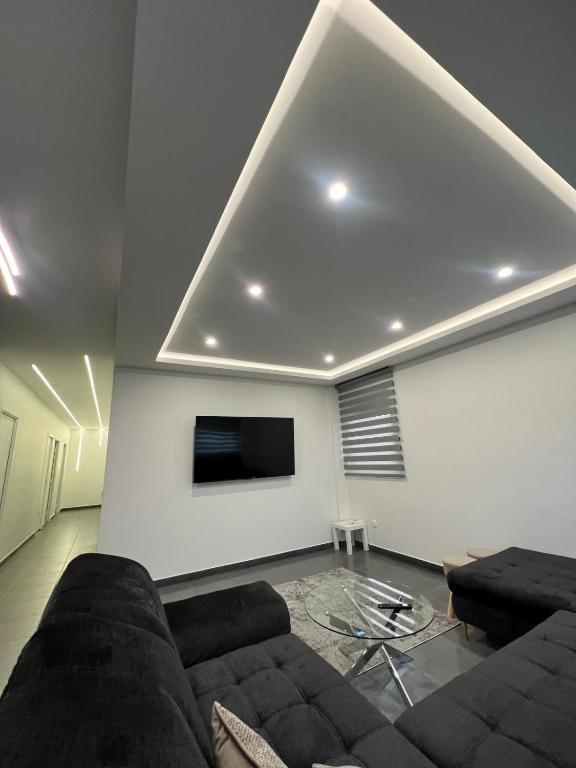 TV a/nebo společenská místnost v ubytování Spacious and modern loft with Balneo space