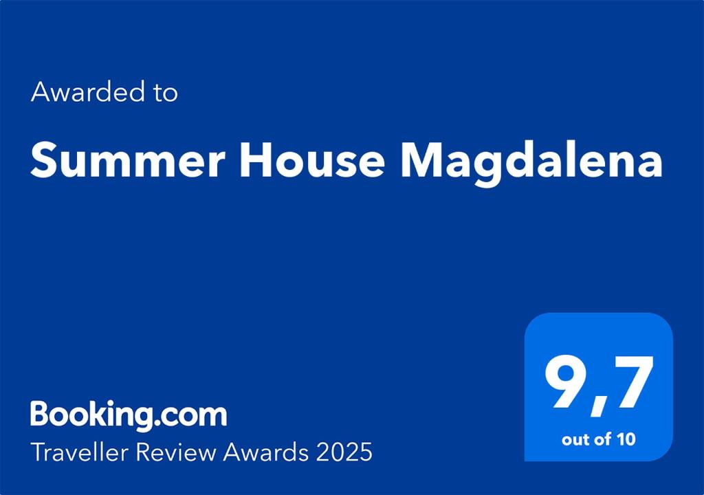 Een certificaat, prijs of ander document dat getoond wordt bij Summer House Magdalena