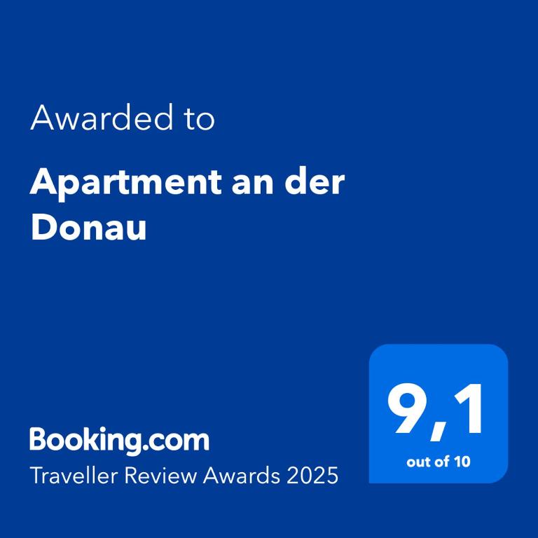 Certifikát, hodnocení, plakát nebo jiný dokument vystavený v ubytování Apartment an der Donau