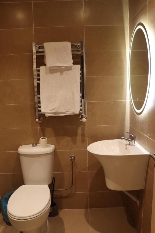 Koupelna v ubytování VANA hôtel