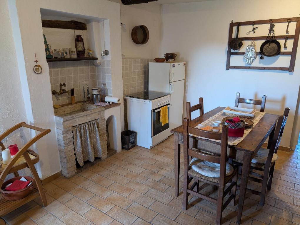 Kuchyň nebo kuchyňský kout v ubytování Cuore del Castello