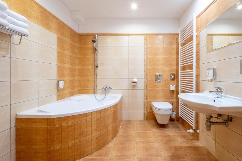 Koupelna v ubytování Hotel Slovan