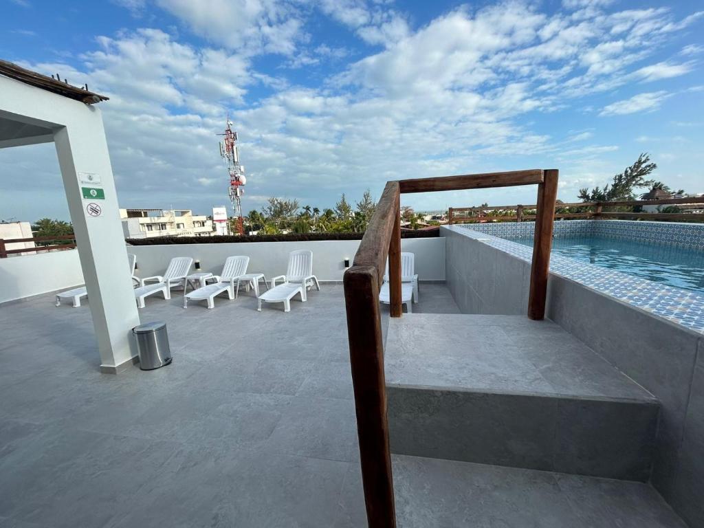Bazén v ubytování Hotel Mariel Holbox nebo v jeho okolí