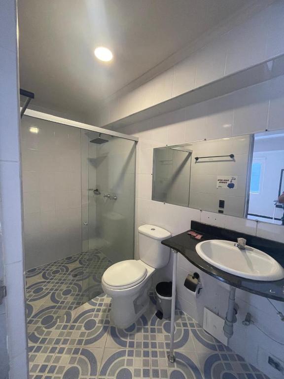 Koupelna v ubytování Hotel Villa Real