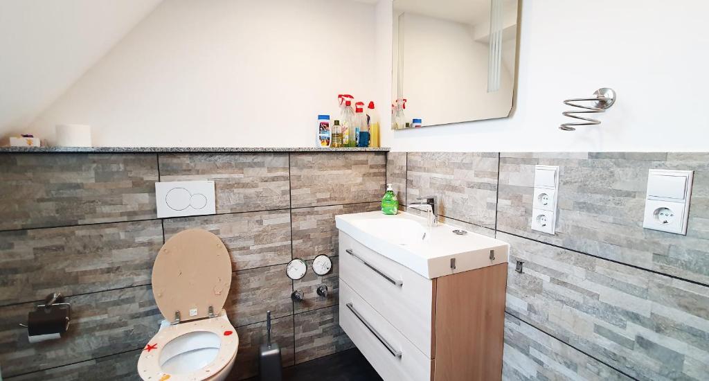 Koupelna v ubytování Ferienhaus Pfaffe
