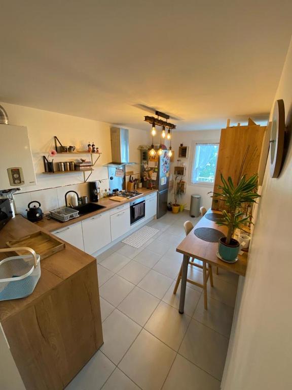 Kuchyň nebo kuchyňský kout v ubytování Appartement lumineux 70 m2 proche centre