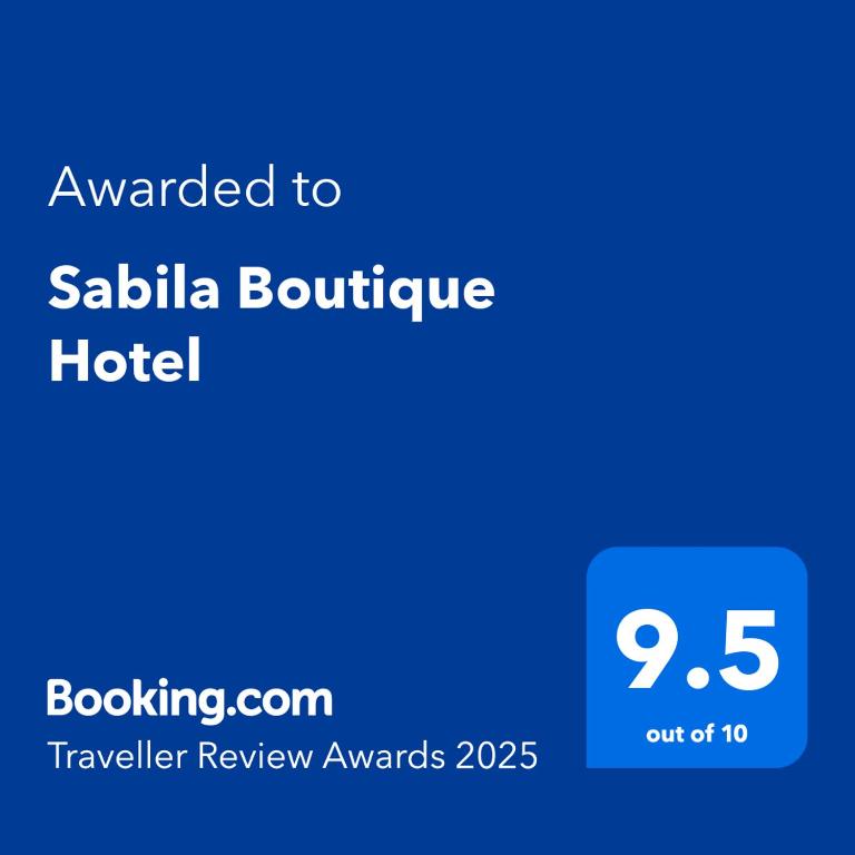 Certifikát, hodnocení, plakát nebo jiný dokument vystavený v ubytování Sabila Boutique Hotel