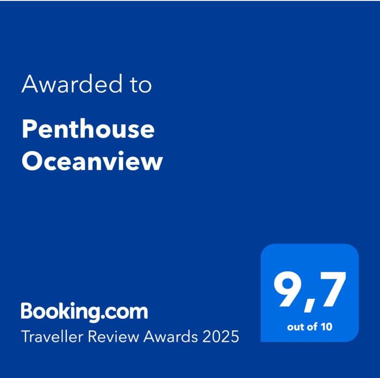 Certifikát, ocenenie alebo iný dokument vystavený v ubytovaní Penthouse Oceanview