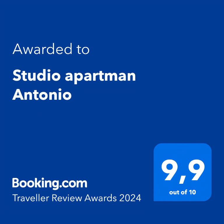 Certifikát, hodnocení, plakát nebo jiný dokument vystavený v ubytování Studio apartman Antonio