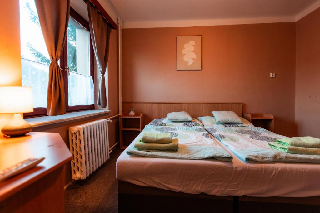 Postel nebo postele na pokoji v ubytování Hotel Rozkoš