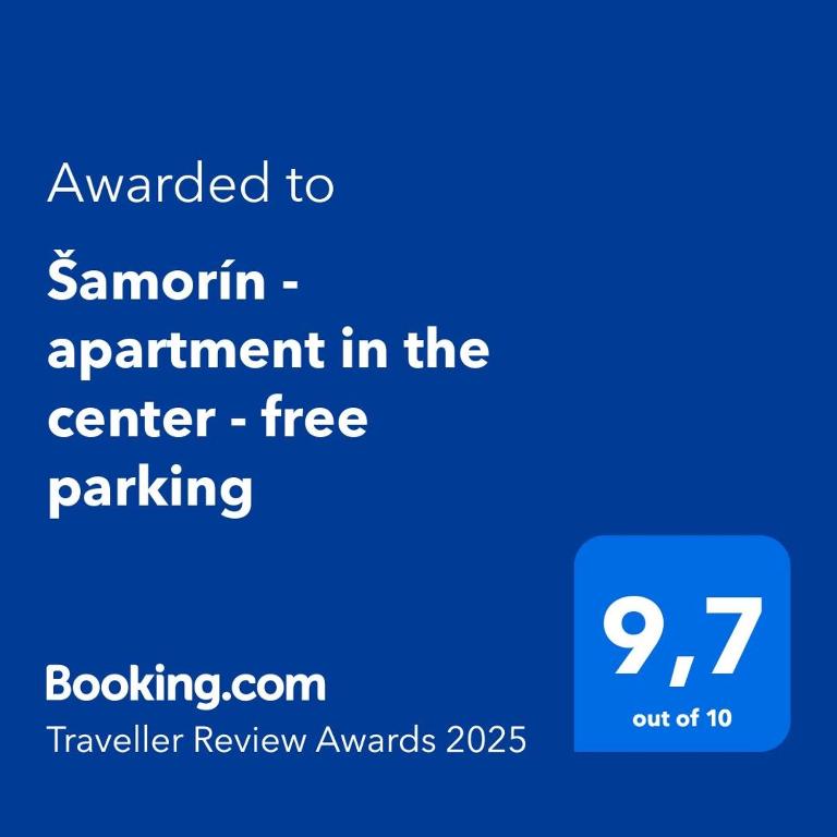 Certifikát, hodnocení, plakát nebo jiný dokument vystavený v ubytování Šamorín - Apartment in the center - private parking - klimatizácia