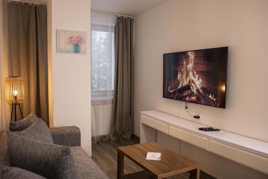 TV a/nebo společenská místnost v ubytování Penzión Furkotka