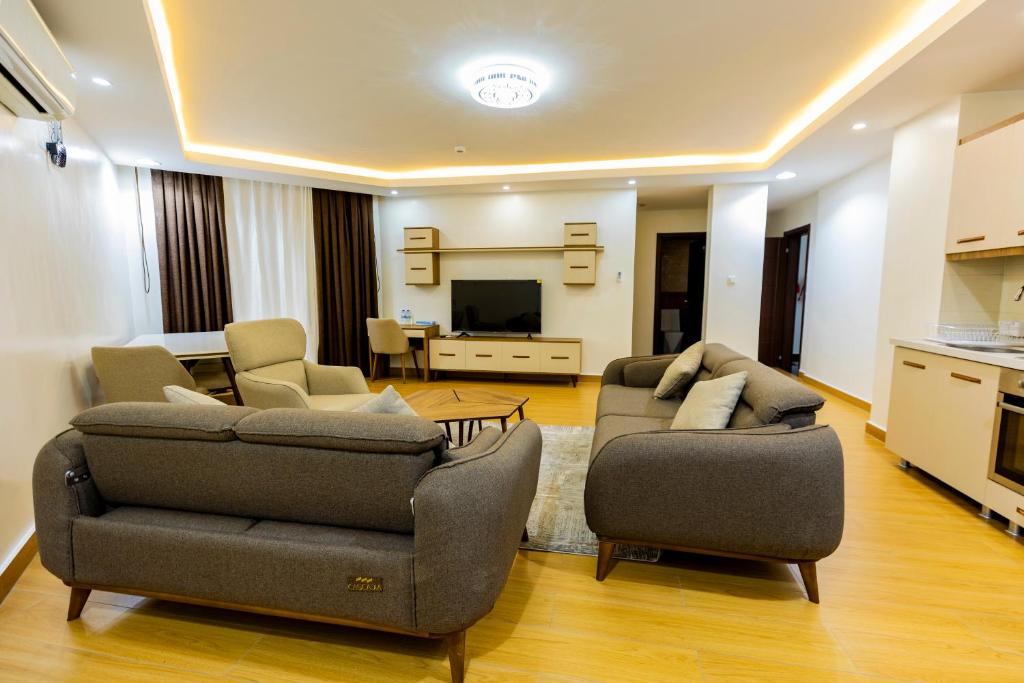 Posezení v ubytování Cascadia Apartments Kigali