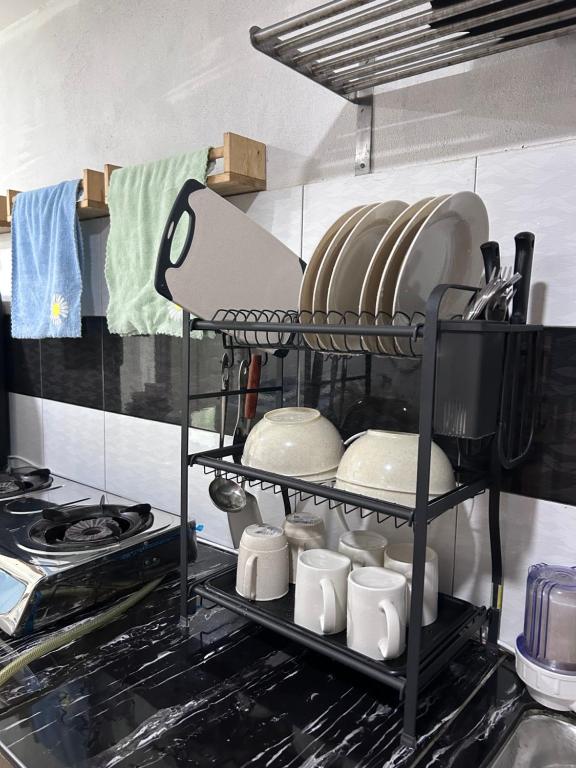 Dapur atau dapur kecil di Nadrah Cottage