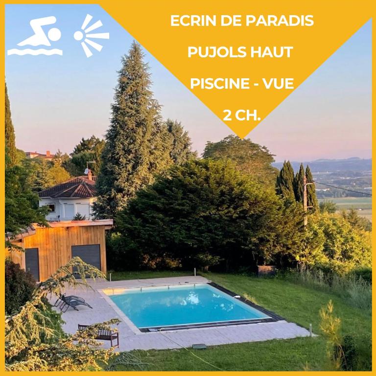 - une brochure d'une villa avec piscine dans l'établissement Ecrin de paradis Pujols HAUT Piscine-VUE, à Pujols