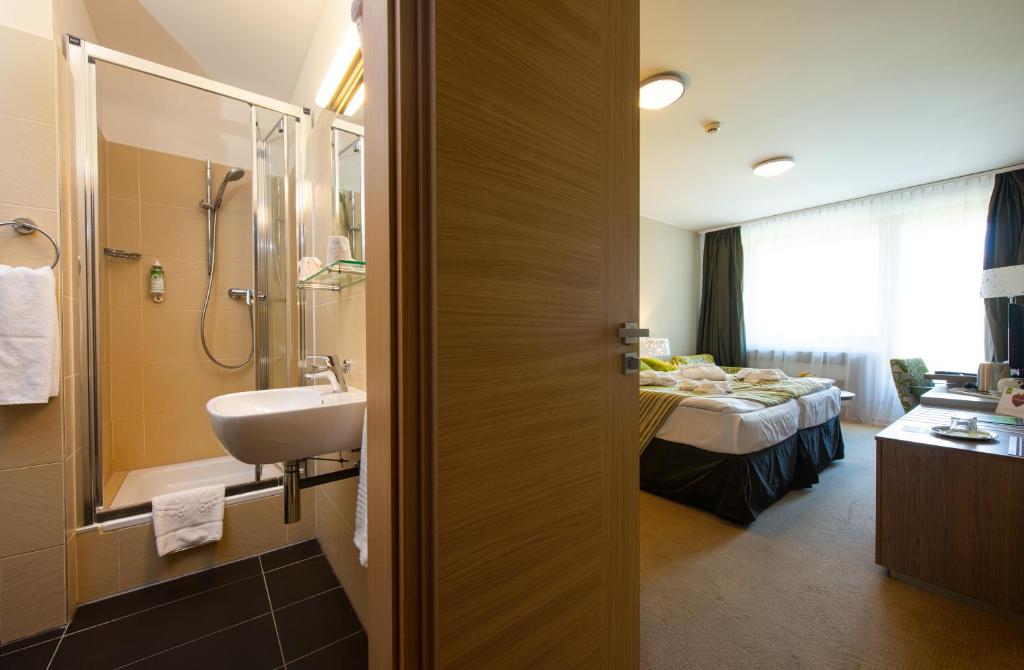 Koupelna v ubytování Hotel Bystrá