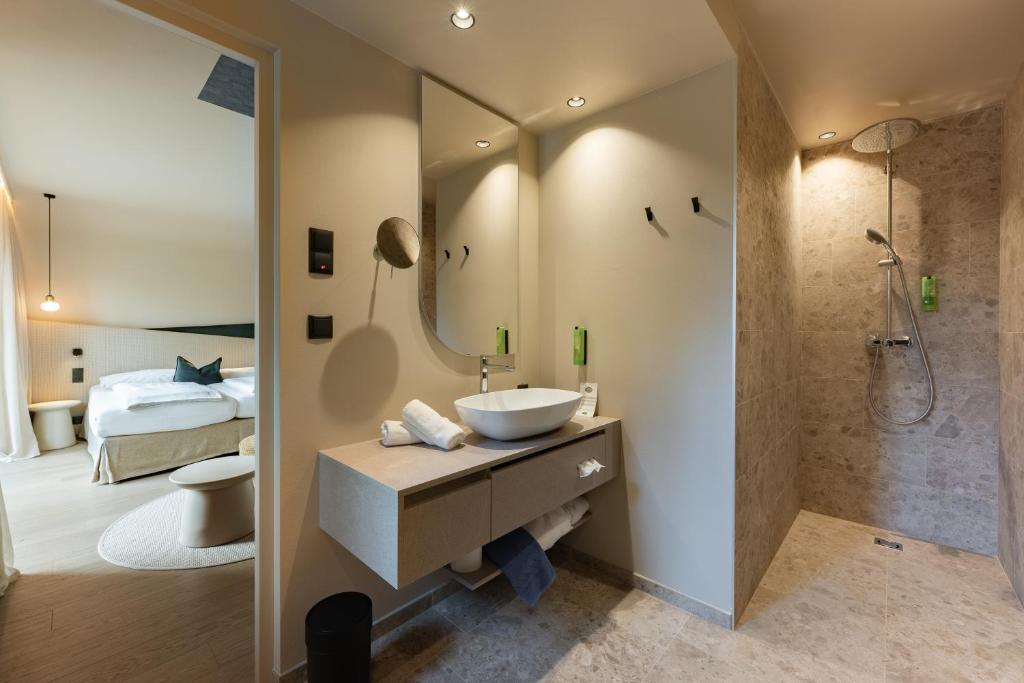 Koupelna v ubytování Hotel Gschwangut