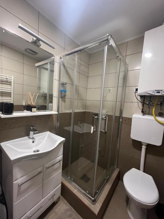 Koupelna v ubytování Vlasic Apartmani HANA