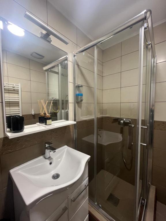 Koupelna v ubytování Vlasic Apartmani HANA