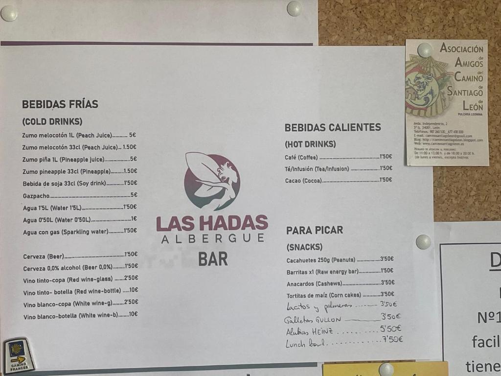 Certifikát, ocenenie alebo iný dokument vystavený v ubytovaní Las Hadas Albergue -solo para Peregrinos - Vegano -Bar