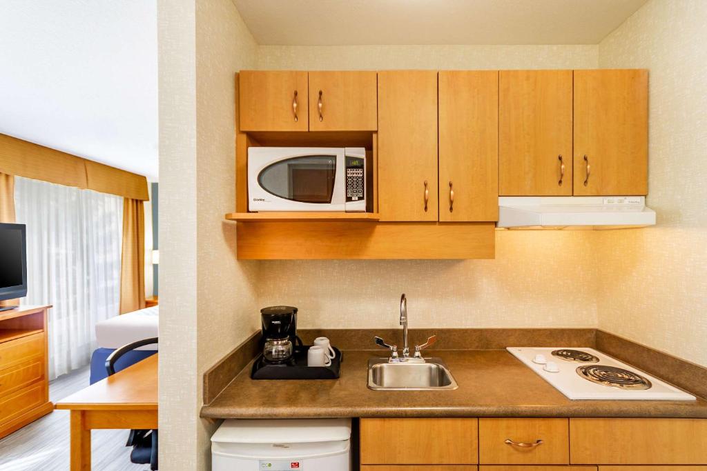 Kuchyň nebo kuchyňský kout v ubytování Econo Lodge Inn & Suites University