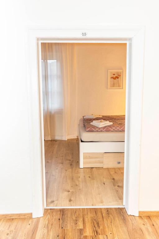 Postel nebo postele na pokoji v ubytování Seebühnenblick