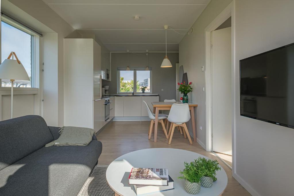 TV a/nebo společenská místnost v ubytování Aalborg Hotel Apartments