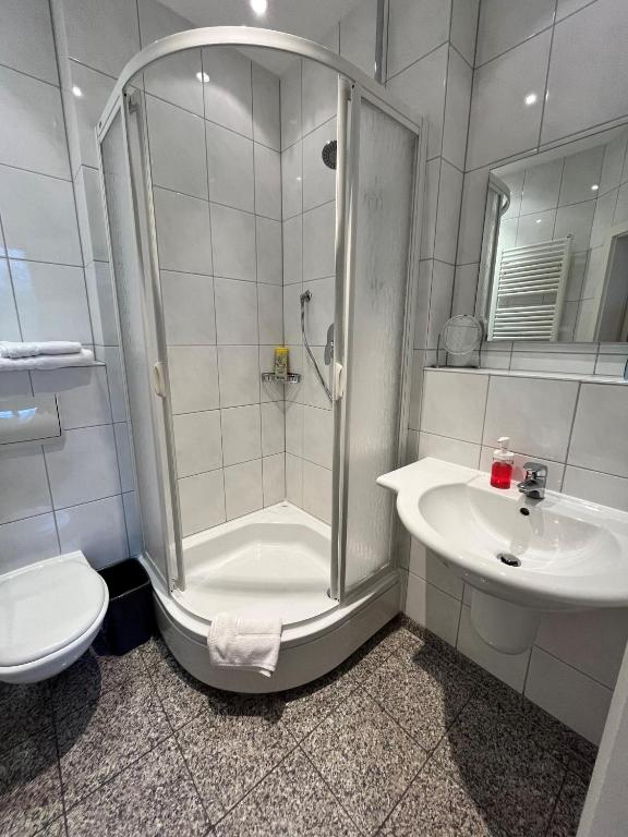 Koupelna v ubytování Haus Neugebauer-Gästehaus Garni