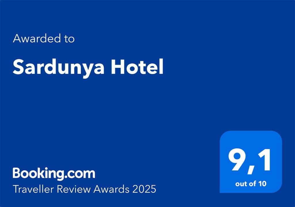 Certifikát, hodnocení, plakát nebo jiný dokument vystavený v ubytování Sardunya Hotel